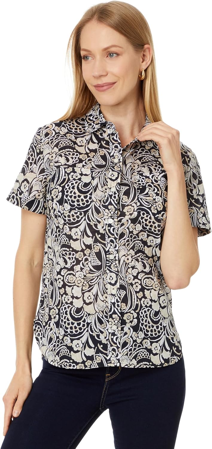 

Женская рубашка на пуговицах с узором пейсли от Tommy Hilfiger, Sky Captain/Bright White