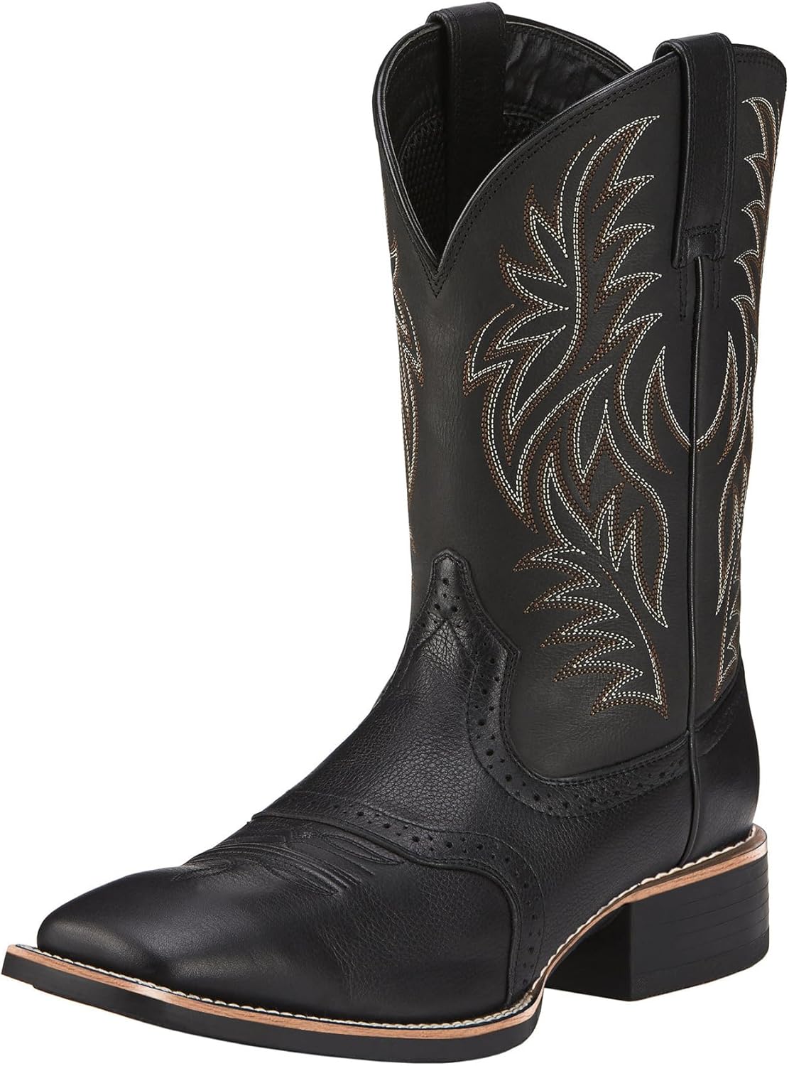 

Ковбойские сапоги CWHXLYNV для мужчин, западные сапоги, прочные, ретро, классические вышитые с квадратным носком, традиционные западные ковбойские сапоги, черный