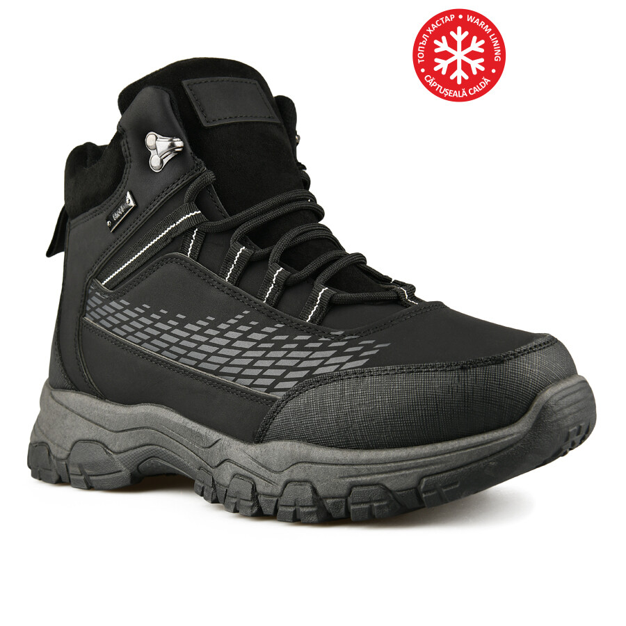 

Мужские повседневные ботинки черные на теплой подкладке Tendenz, Черный, Мужские повседневные ботинки черные на теплой подкладке Tendenz