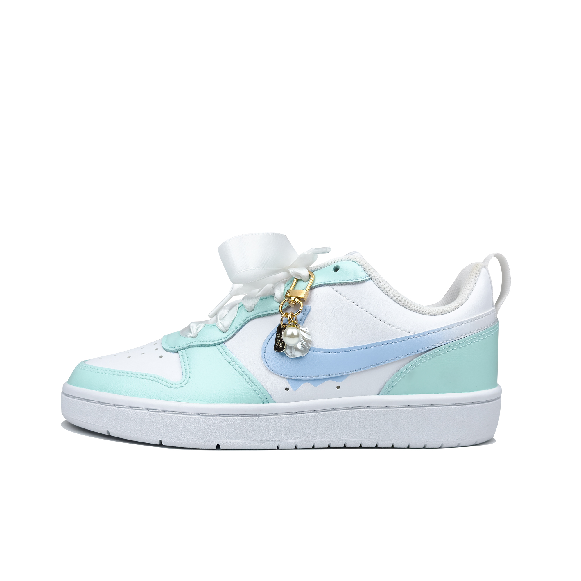 

Кроссовки Nike Court Borough Skateboarding Shoes Women's Low-top Blue/white, голубой, Синий, Кроссовки Nike Court Borough Skateboarding Shoes Women's Low-top Blue/white, голубой