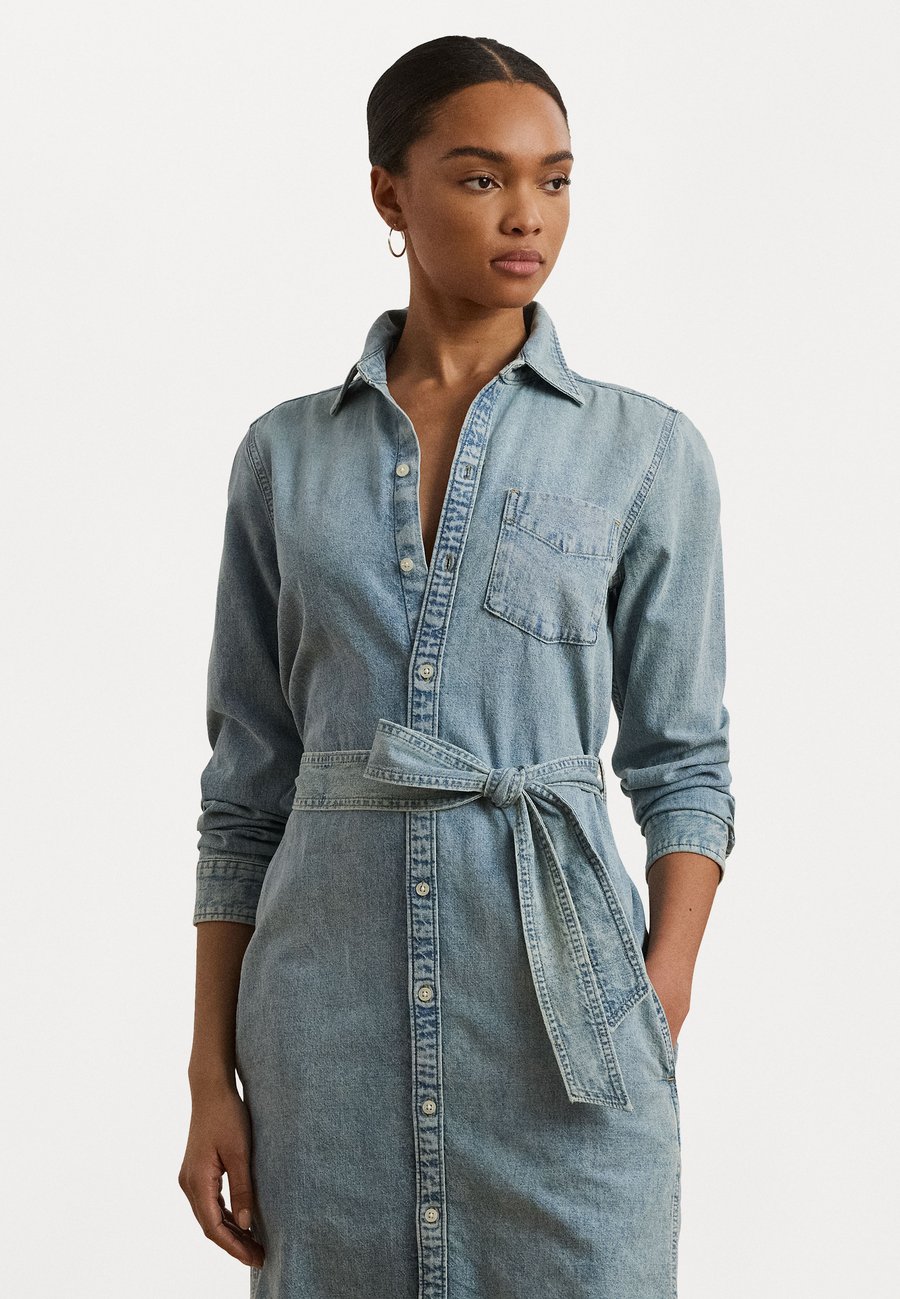 

Платье Lauren Ralph Lauren Belted Denim Shirtdress, Alicia Wash/Light-Blue Denim