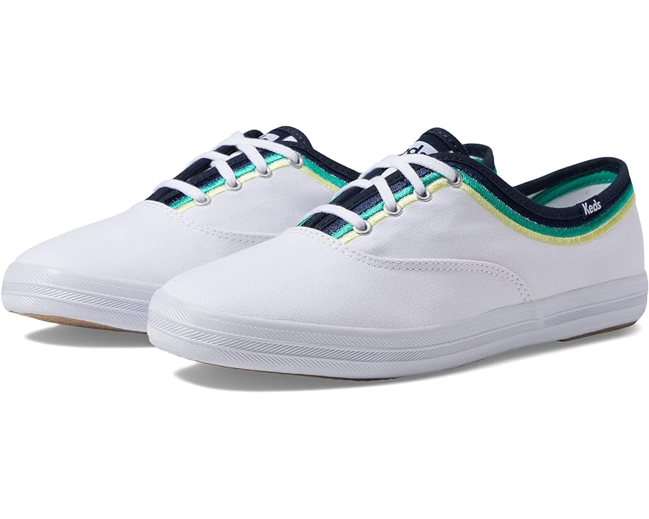 

Кроссовки Keds Champion, цвет White/Green Embroidered