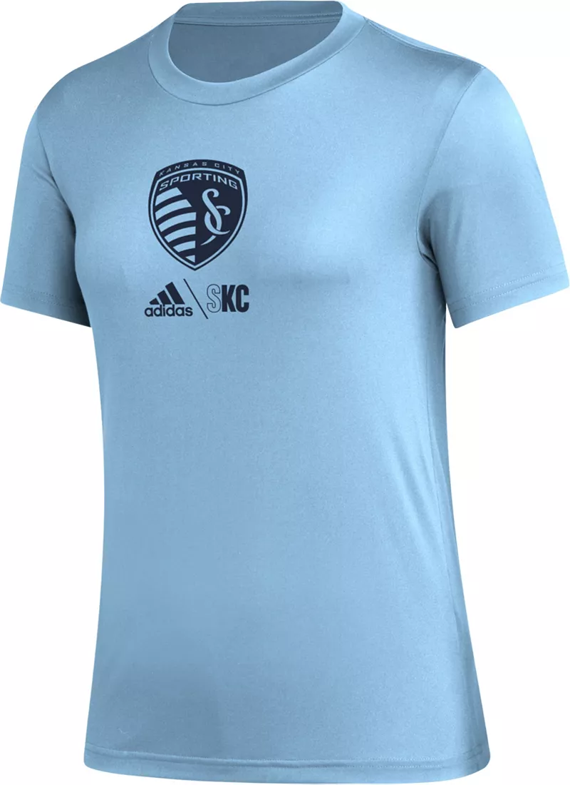 

Голубая женская футболка Adidas Sporting Kansas City Icon