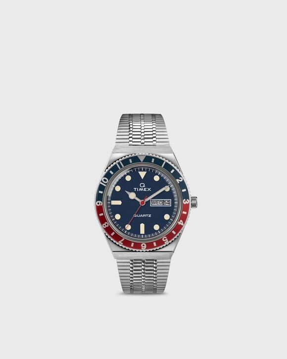 

Часы Timex Q Timex Diver, цвет blue dial/silver bracelet/blue red