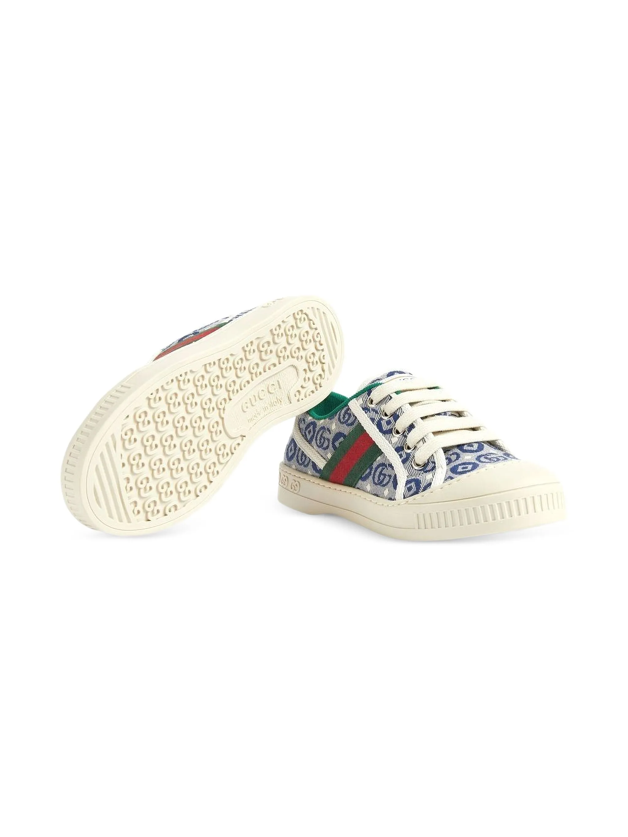 Кеды 1977 Tennis с жаккардовым принтом Gucci Kids, синий — фото 2