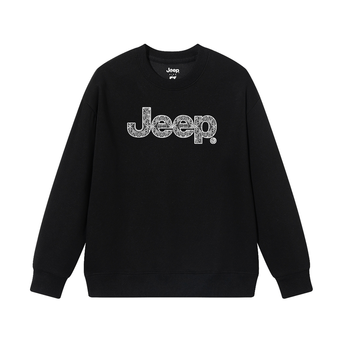 Детская толстовка с круглым вырезом утолщенная Jeep, new year красный fleece-lined — фото 2