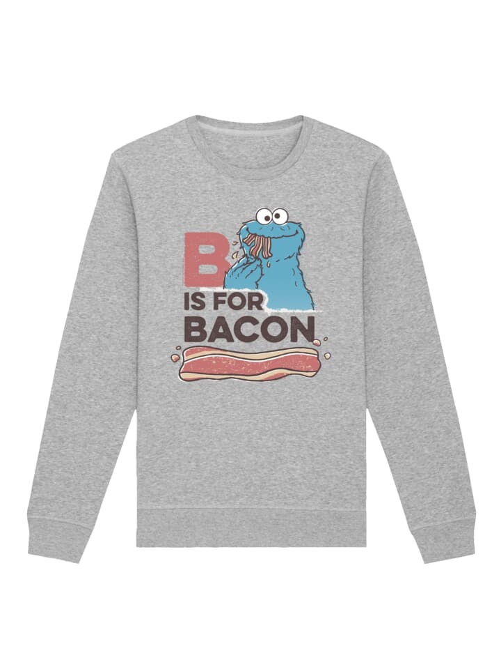 

Толстовка F4NT4STIC Sweatshirt Sesamstraße Cookie Monster Bacon, пятнистый серый