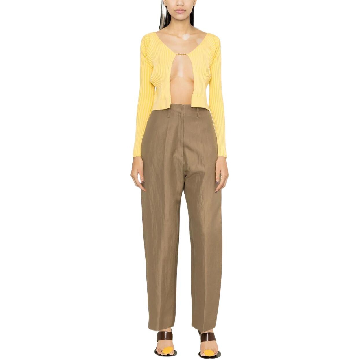 

Укороченный топ женский желтый Jacquemus