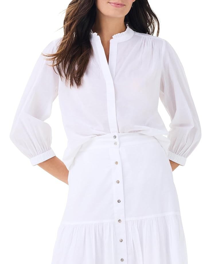 

Рубашка NIC+ZOE Cotton Girlfriend Shirt, цвет Paper White