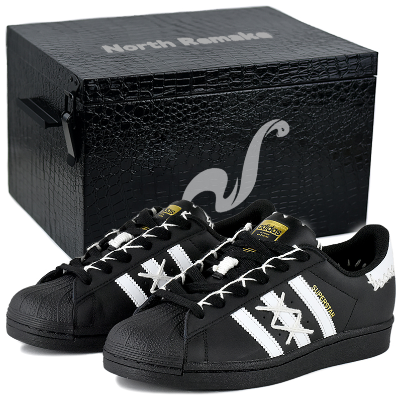 

Adidas Originals Кроссовки для скейтбординга SUPERSTAR Low Top унисекс черно-белые - Черная дыра запретная зона-подарочная коробка премиум-класса 5
