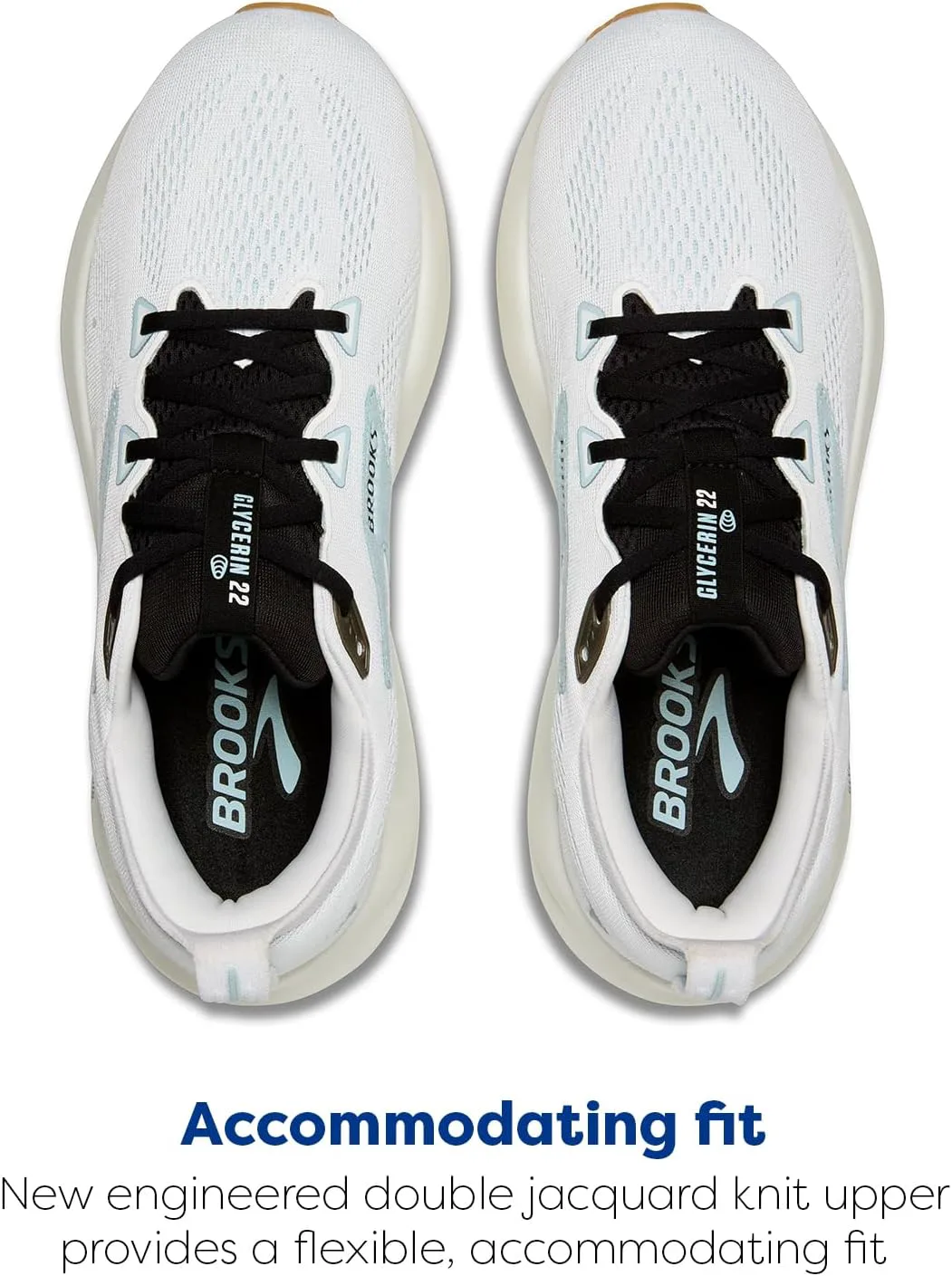 Мужские кроссовки Brooks Glycerin 22 нейтральной амортизации, ярко-белый/черный — фото 3