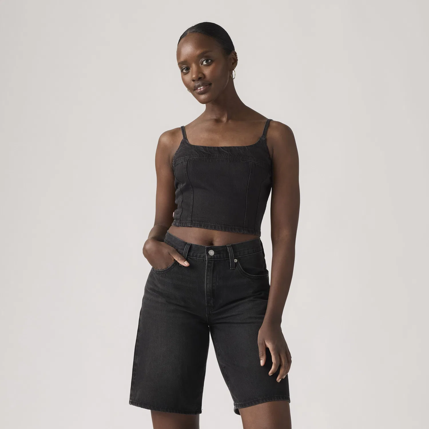 Джинсовая майка-топ Jadine Levi's, Black — фото 3