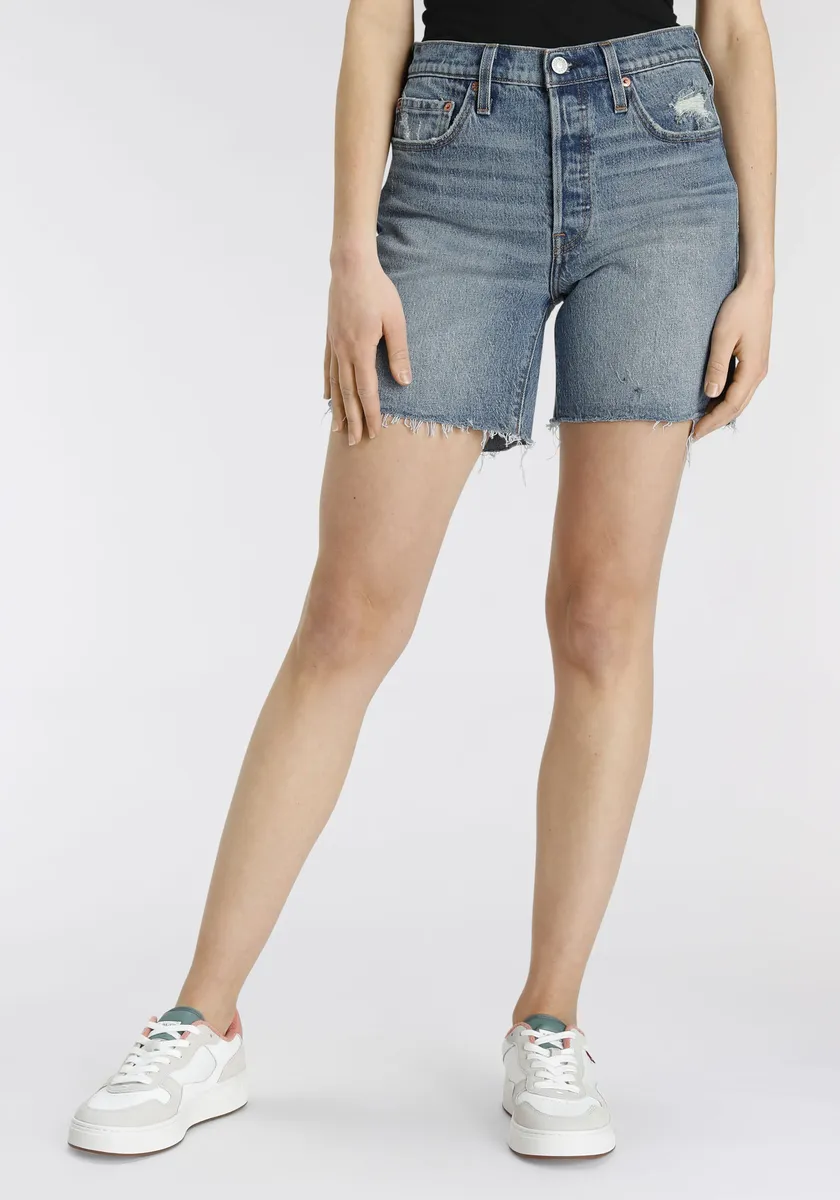 

Шорты-бермуды Levi's "501 MID THIGH SHORT" с бахромой по подолу, цвет Med Indigo
