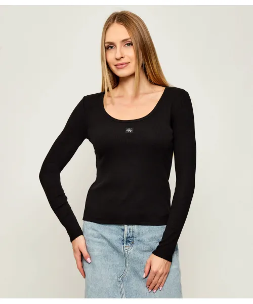 

Блуза Slim fit Calvin Klein Jeans, черный