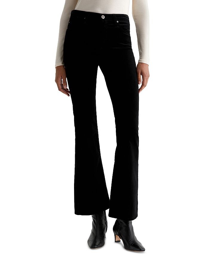 

Джинсы со средней посадкой AG Farrah Bootcut в цвете Super Black, черный