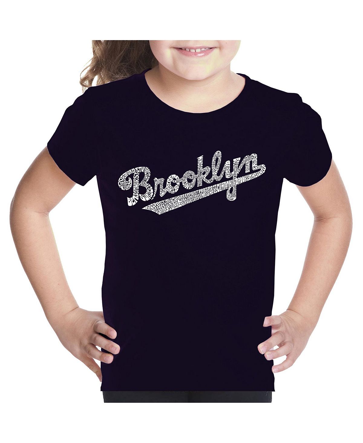 

Футболка с надписью Big Girl's Word Art — Brooklyn Neighborhoods LA Pop Art