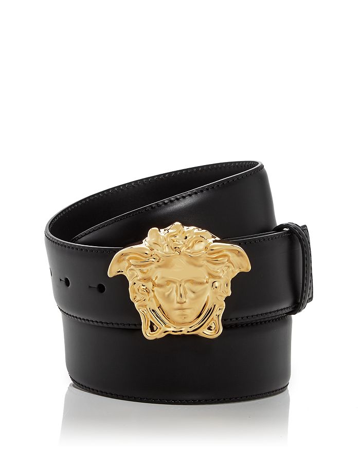 

Мужской кожаный ремень с пряжкой «Медуза» Versace, черный