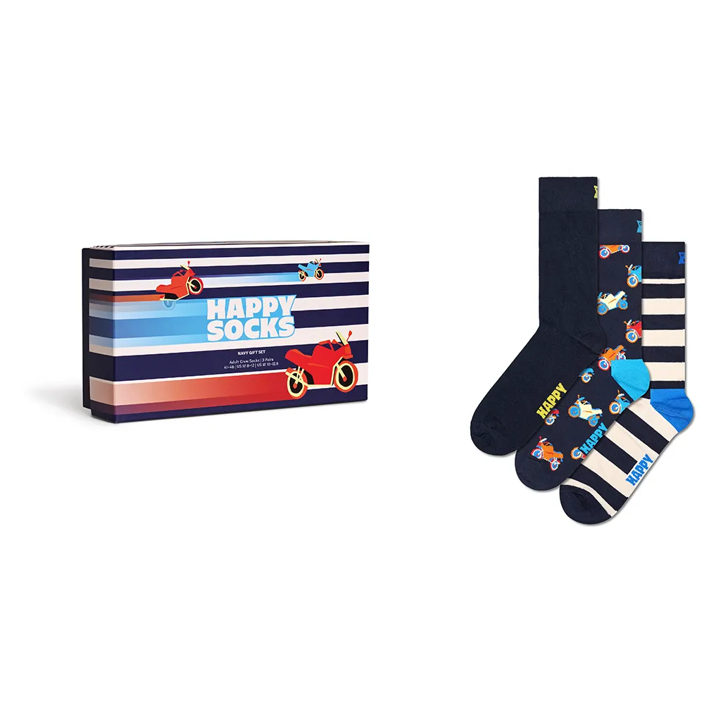 

Носки 3 шт Happy Socks Navy gift set crew, синий