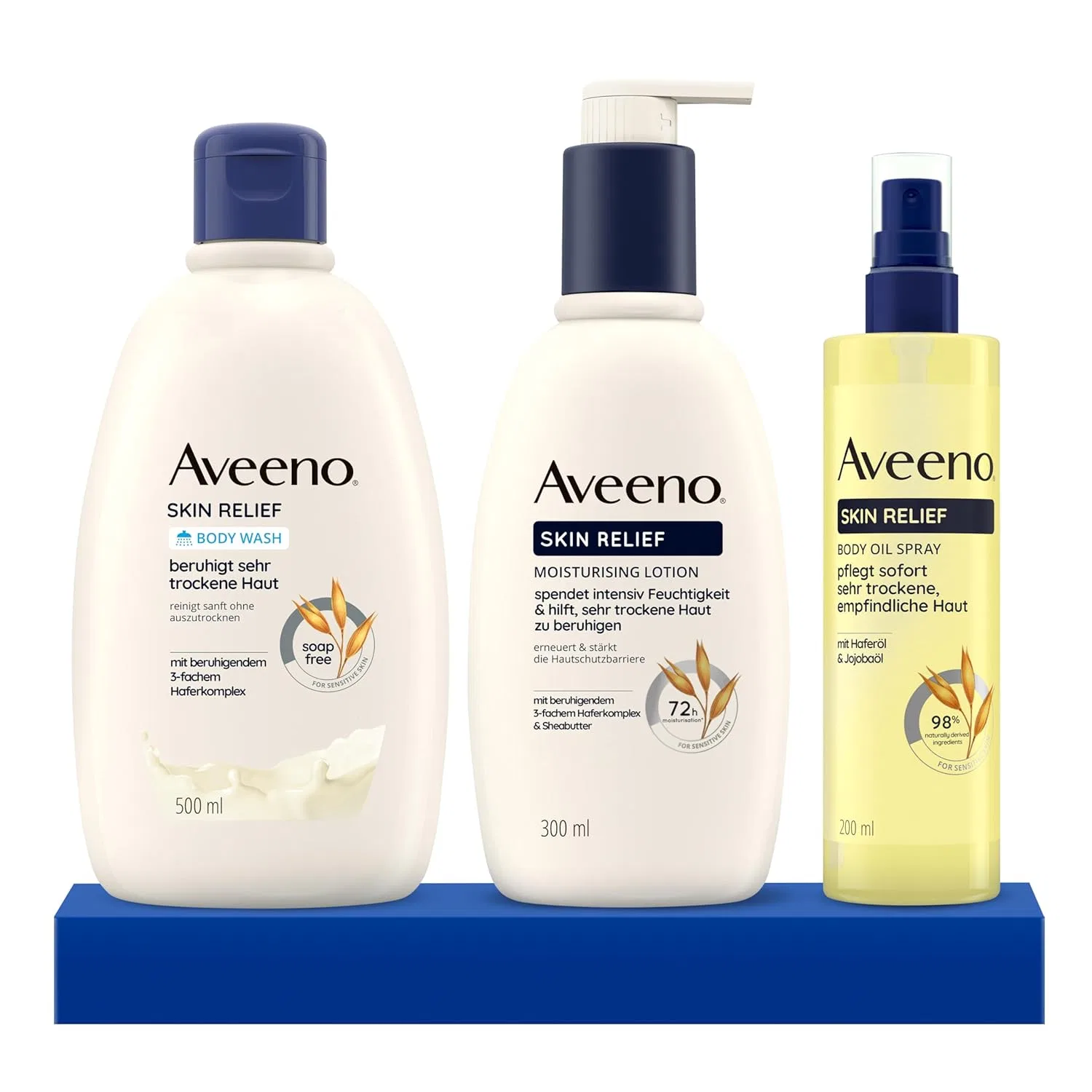 Набор для ухода за кожей Aveeno Skin Relief: лосьон, гель для душа и масло-спрей Aveeno