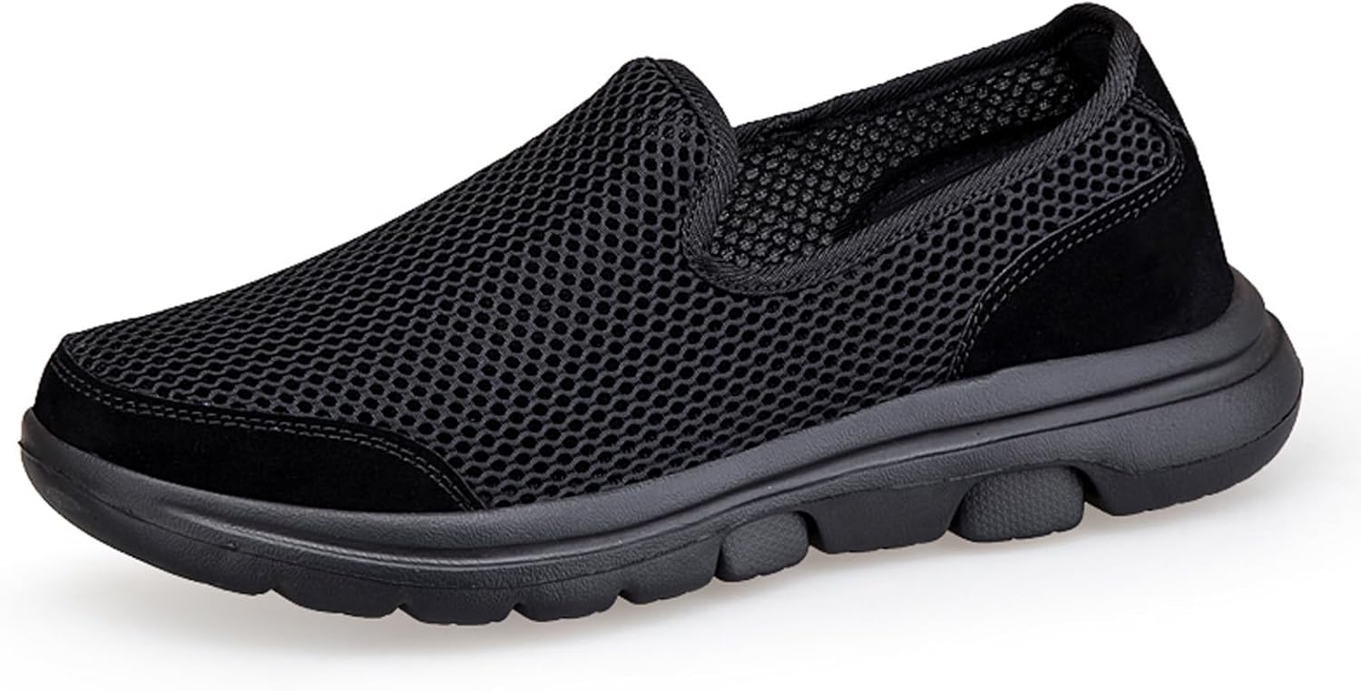 

Ортопедическая обувь ihinzry для женщин и мужчин, удобные прогулочные туфли, легкие дышащие вязаные лоферы, черный