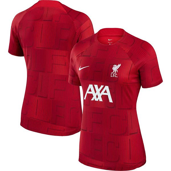 

Женская красная футболка Liverpool 2023 pre-match Nike, Красный, Женская красная футболка Liverpool 2023 pre-match Nike