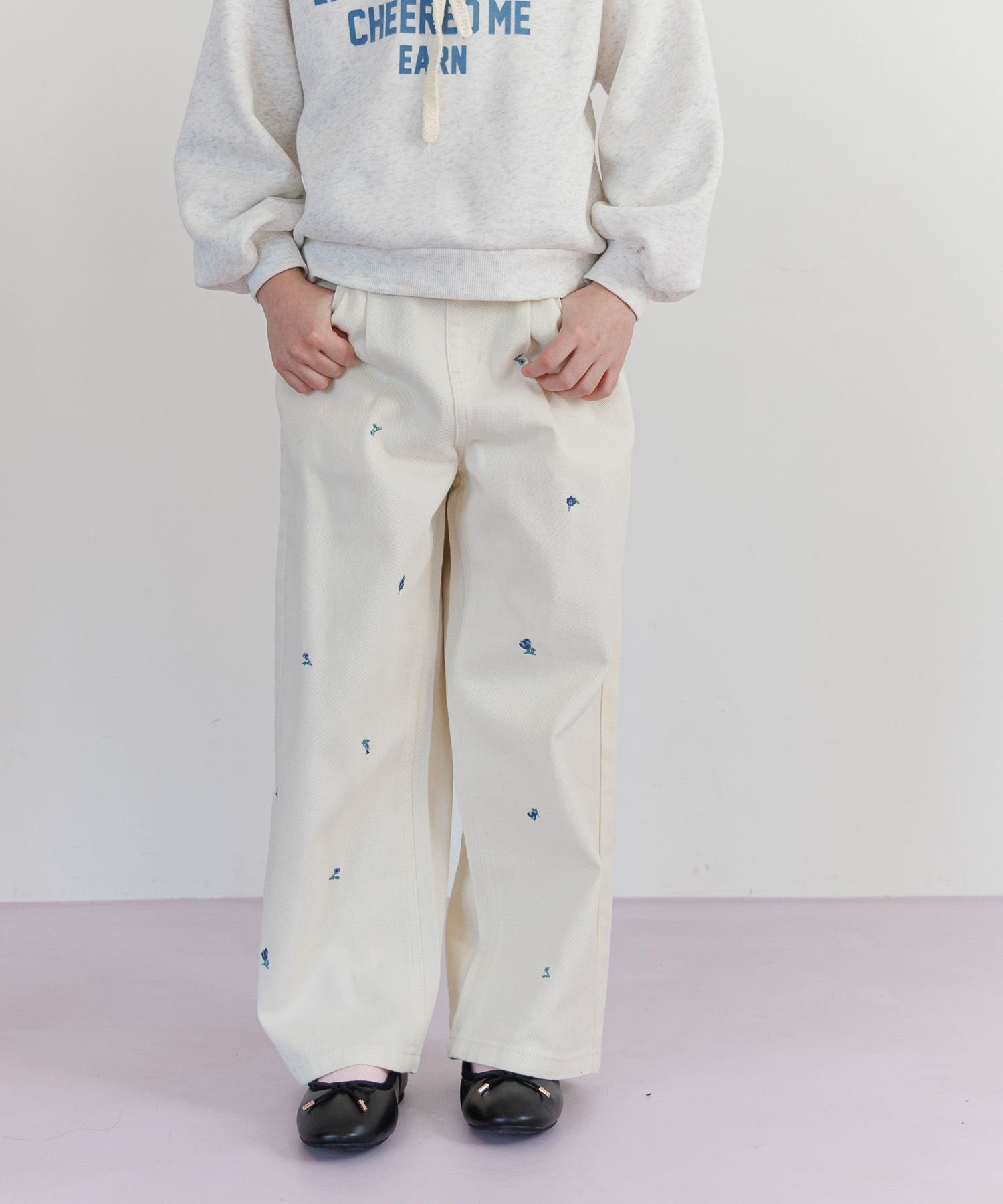 GOOD Джинсы, широкий ассортимент/Детские/147408 GLOBAL WORK, Twill Ivory (Floral Embroidery) 08