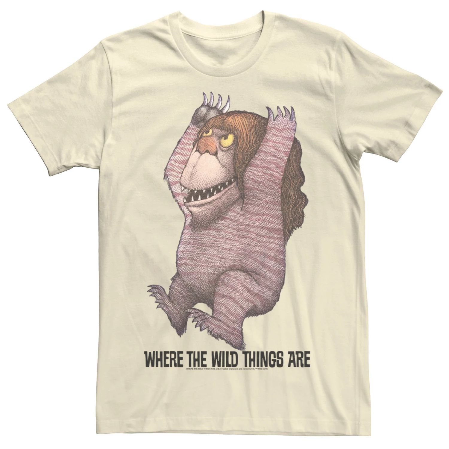 

Мужская футболка с длинными волосами Where The Wild Things Are с портретом монстра Licensed Character