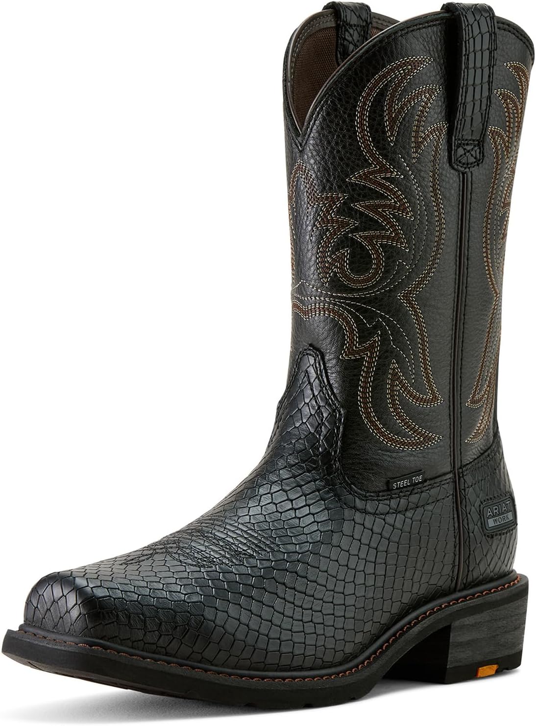 Мужские ботинки ARIAT Ironside с квадратным носком и стальным носком, черный — фото 2