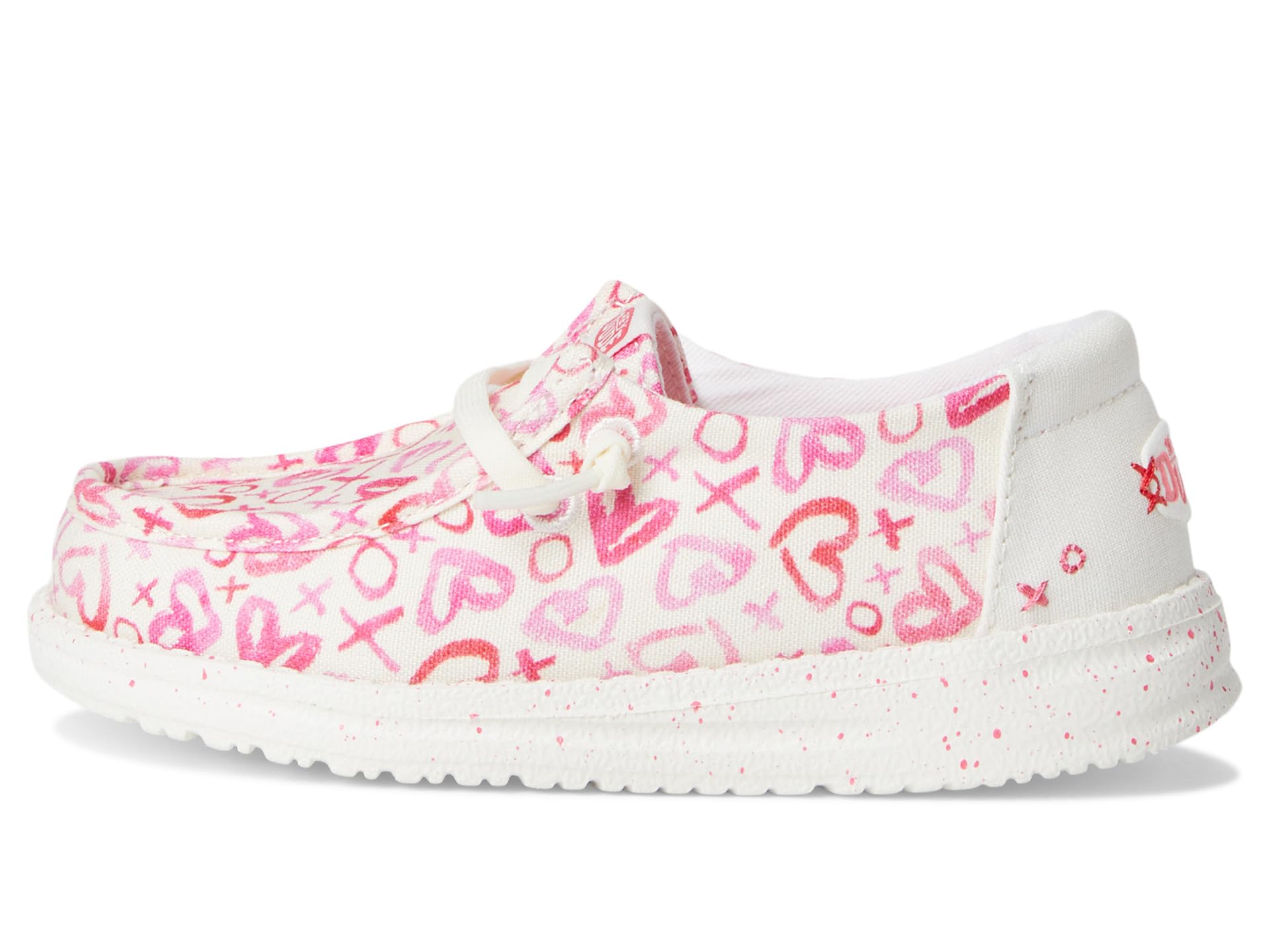 Туфли Hey Dude Kids Wendy Watercolor Hearts, цвет Pink/White — фото 4