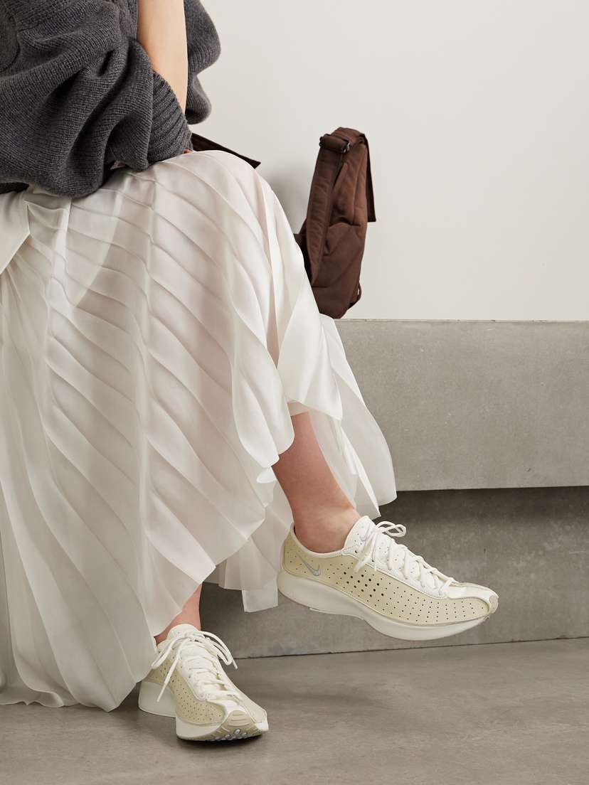 Кроссовки Air superfly из перфорированной кожи и замши Nike, желтый — фото 2