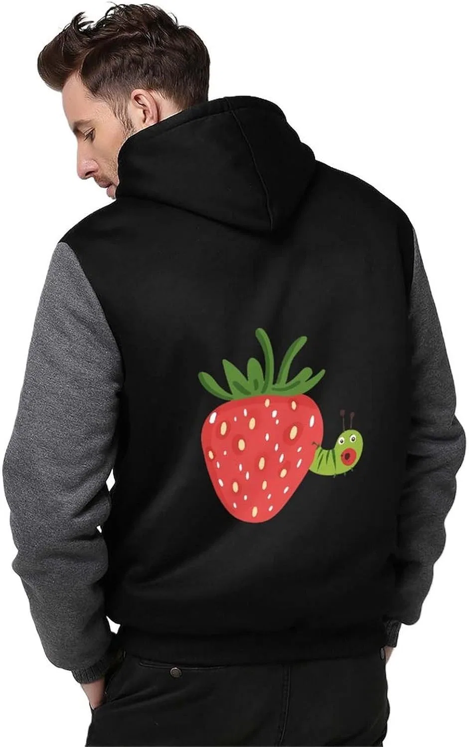 Толстовка на молнии, флисовая, Strawberry Caterpillar, серый