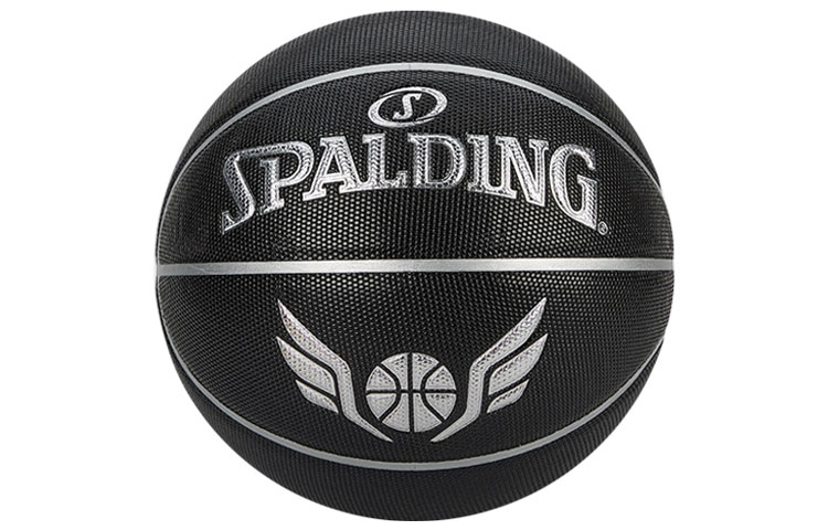 

SPALDING Баскетбольный мяч PU Basketball Black Silver размер 7 тренировочный унисекс