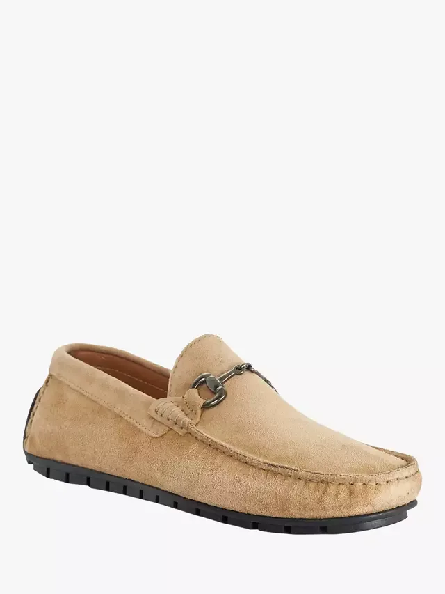 Мокасины-лоферы Brackon Wide Fit из замши с отделкой под уздечку Dune London, Taupe — фото 2