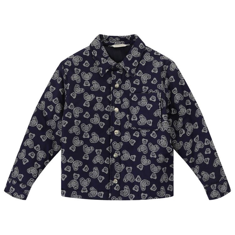 

Куртка Palm Angels Kids Bear Logo Padded Jacket Navy/White, синий