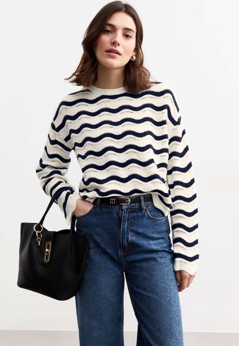 

Джемпер STRIPED OPEN New Look, белый