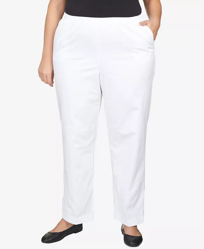 

Женские повседневные брюки средней посадки Plus Size Alfred Dunner, белый