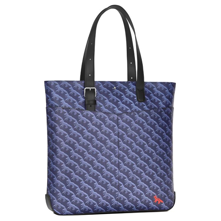 

Montblanc Мужская кожаная сумка MAISON KITSUNE, созданная в сотрудничестве с другими брендами, синяя