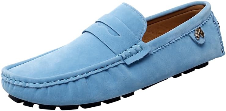 

Мужские лоферы, обувь, удобные нескользящие мокасины, на все сезоны Hhhchpm, светло-голубой
