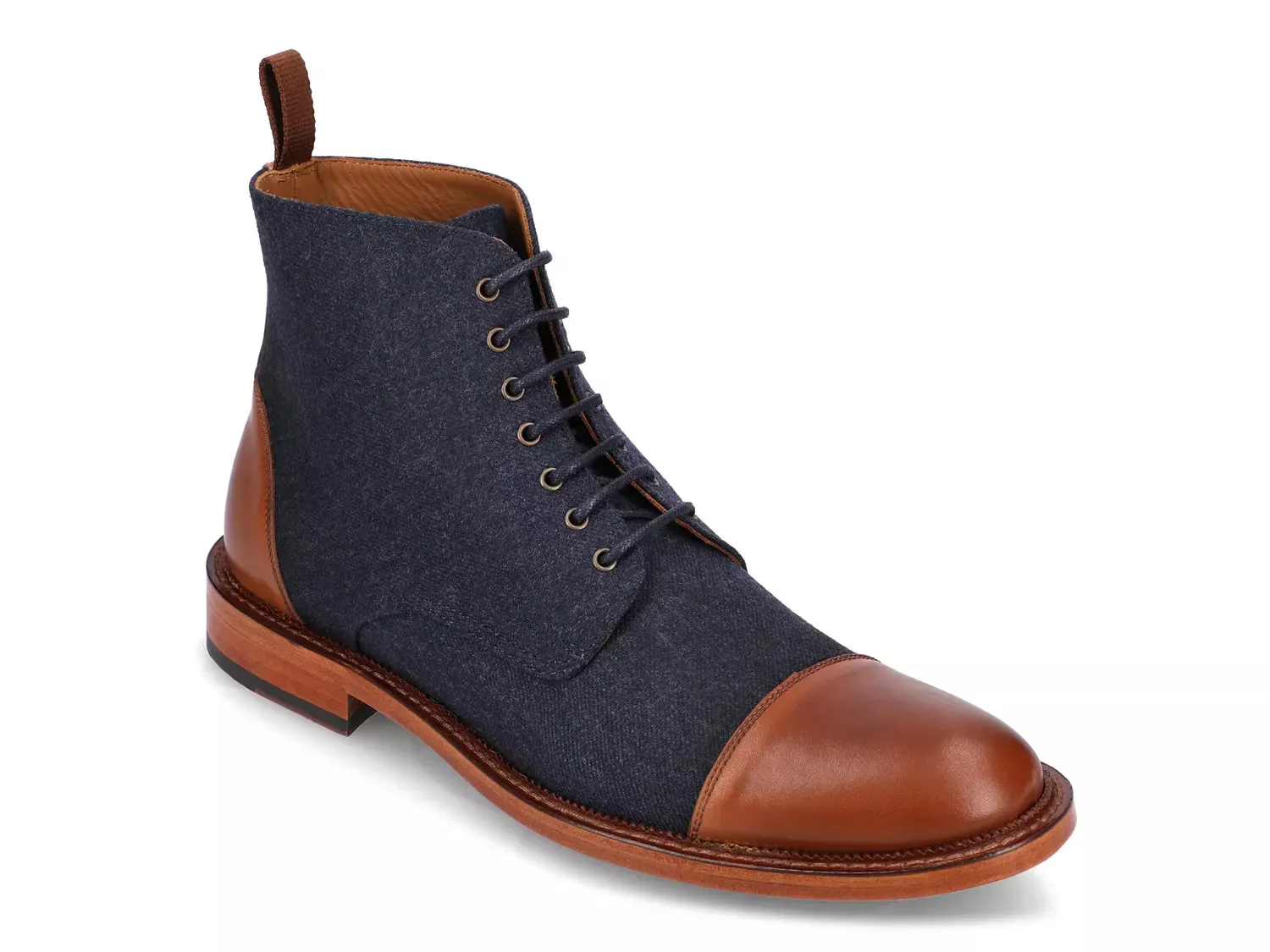 

Ботинки Jack Cap Toe Taft, Navy/Brown Denim/Leather, Коричневый, Ботинки Jack Cap Toe Taft, Navy/Brown Denim/Leather