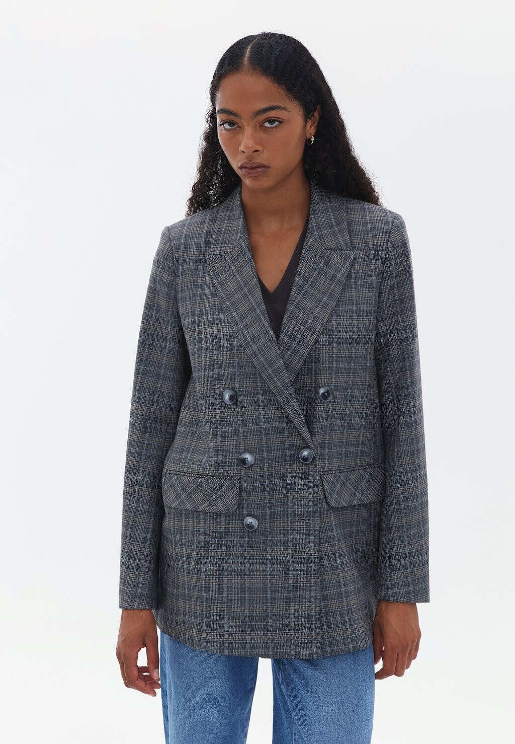 

Короткое пальто CHEQUERED BOYFRIEND OXXO, мультиколор