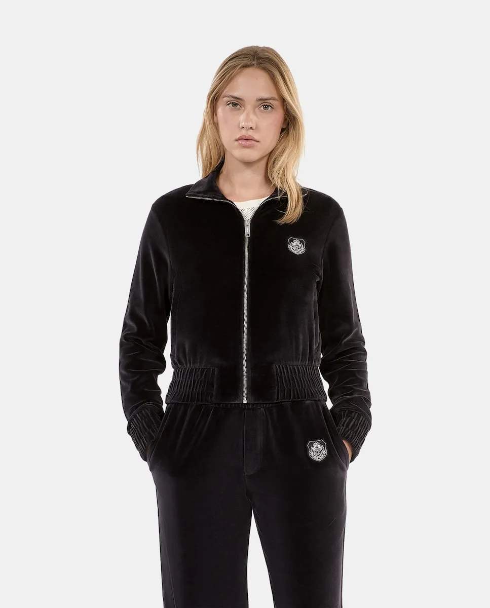 

Женская бархатная толстовка с застежкой-молнией The Kooples, черный