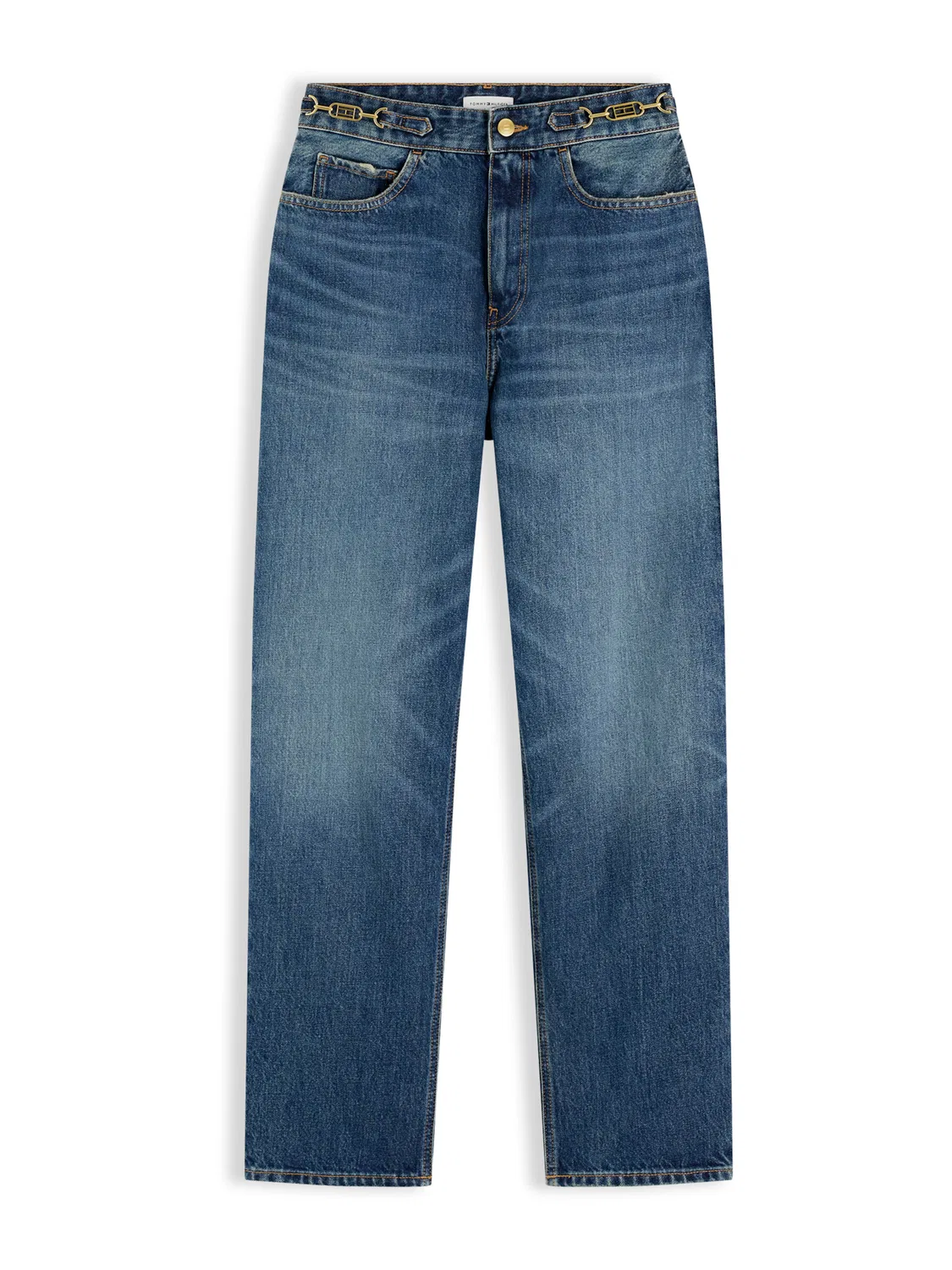 Джинсы Tommy Hilfiger Tapered Jeans Flag Horsebit Regular Tapered Ankle темно-синего цвета