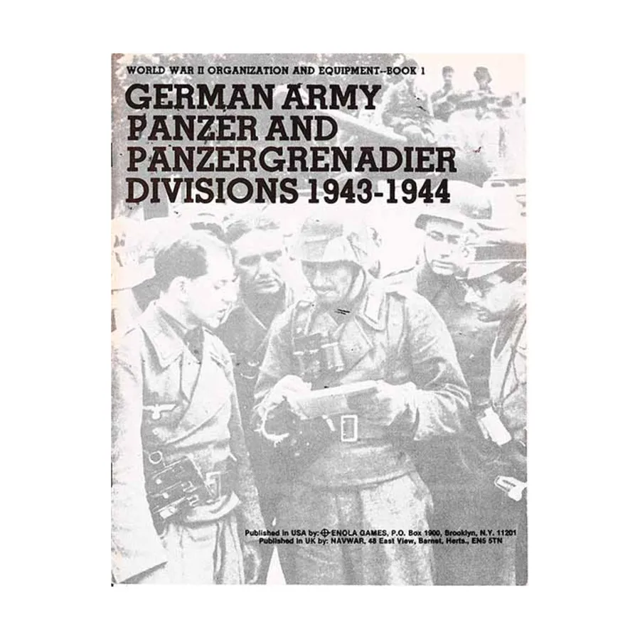 

Танковая и танково-гренадерская дивизия немецкой армии 1943-1944 гг. - Организация и оборудование Второй мировой войны, Historical Miniature Rules (Enola Games)
