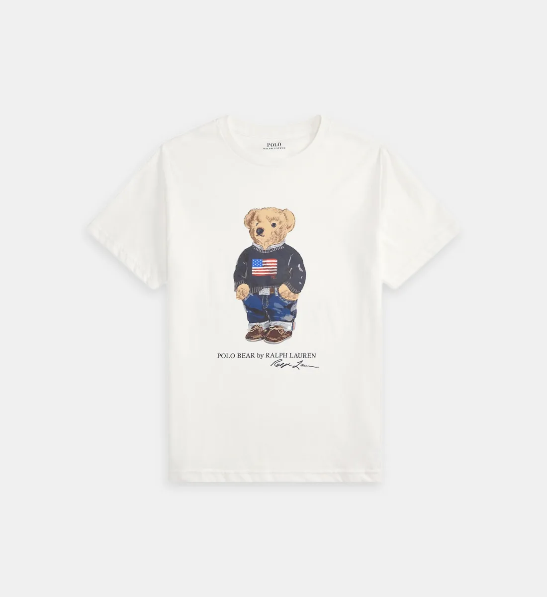 Прямой футболка с фирменным принтом POLO RALPH LAUREN, белый