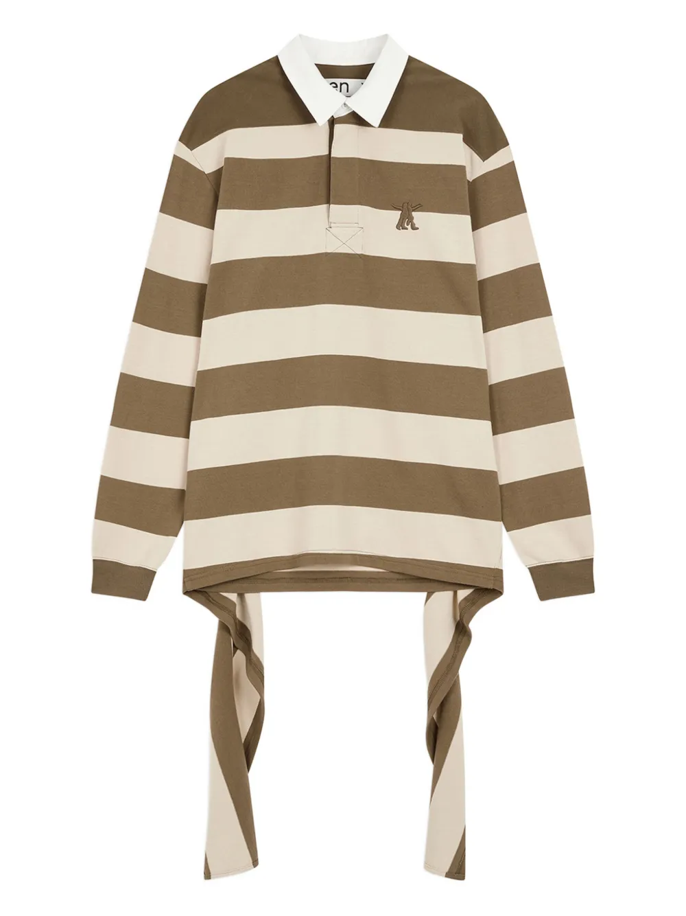 

Рубашка асимметричного кроя с отделкой в полоску Open YY, нейтральный