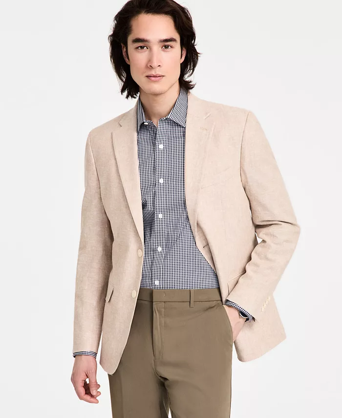 

Мужской спортивный пиджак Modern-Fit из льна Tommy Hilfiger, коричневый/бежевый