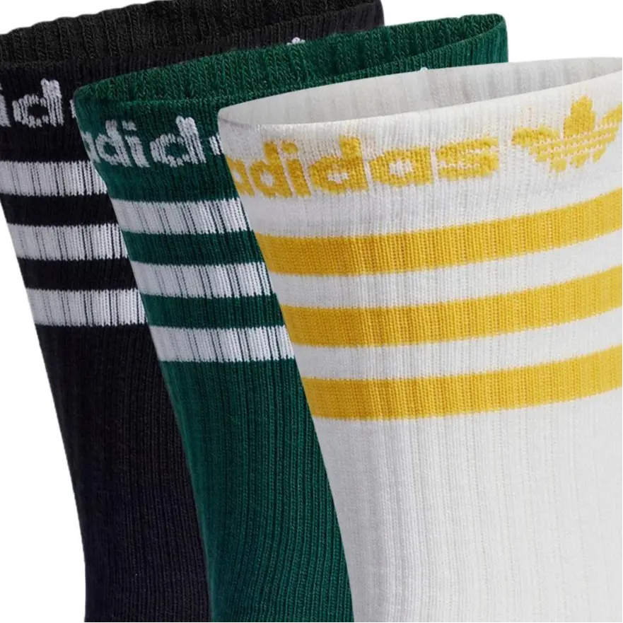 Adicolor Носки Миди 3 Пары Унисекс 3 Штуки Adidas Originals, Комплект (Чёрный+Белый+Лесная Зелень) — фото 2