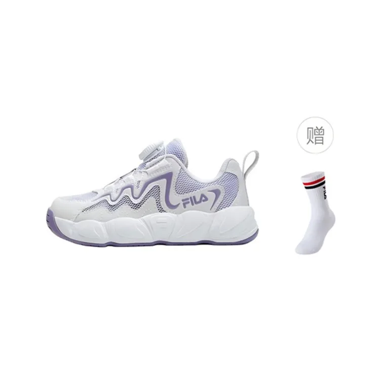 Детские баскетбольные кроссовки Heritage FHT для дошкольников FILA KIDS, Lilac/Lavender Blue (Random Color Socks*1)