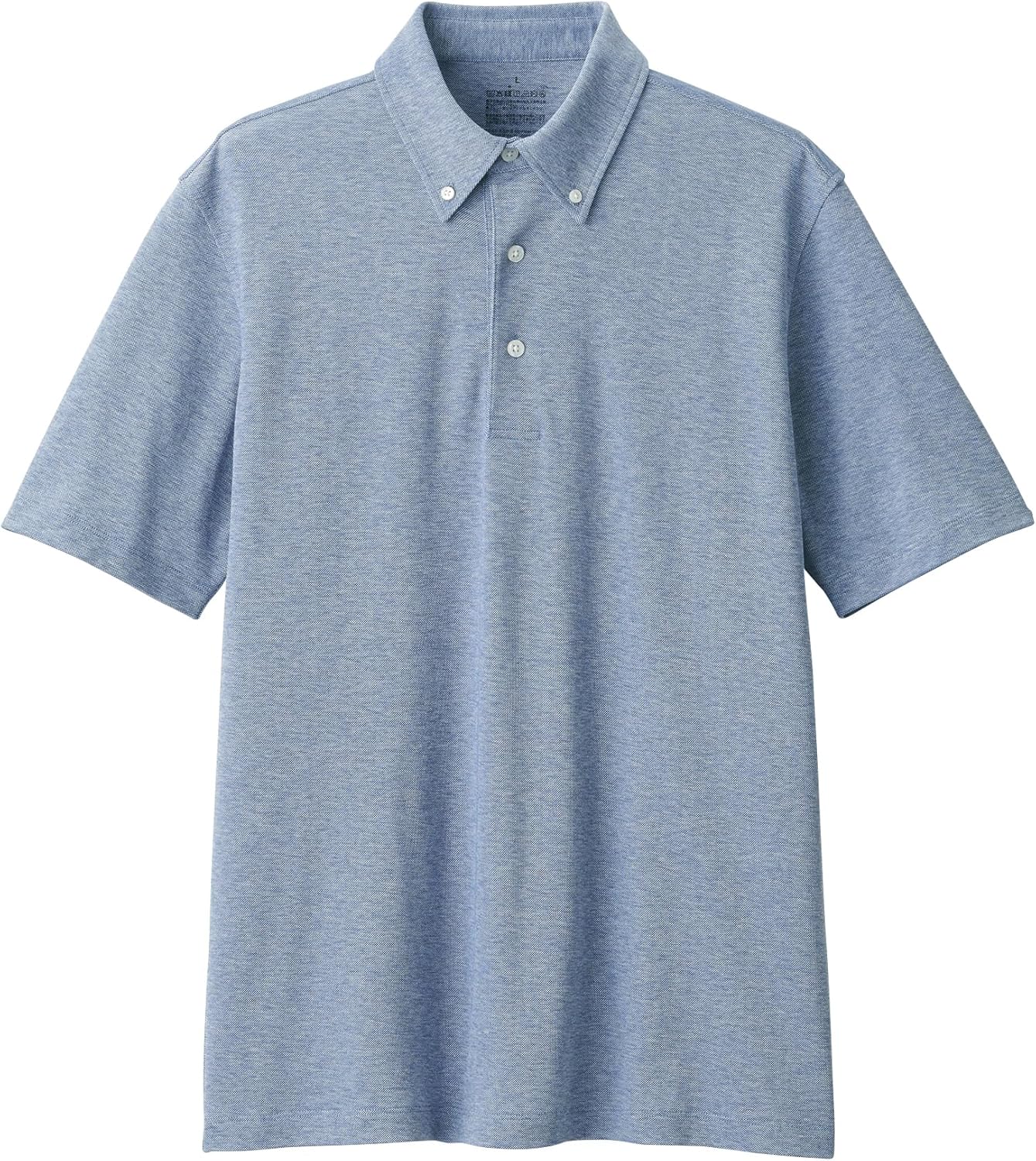 

Мужская поло-рубашка MUJI Cool UV-Cut Pique Knit с коротким рукавом и защитой от УФ-излучения (AB1M8A4S), темно-синий