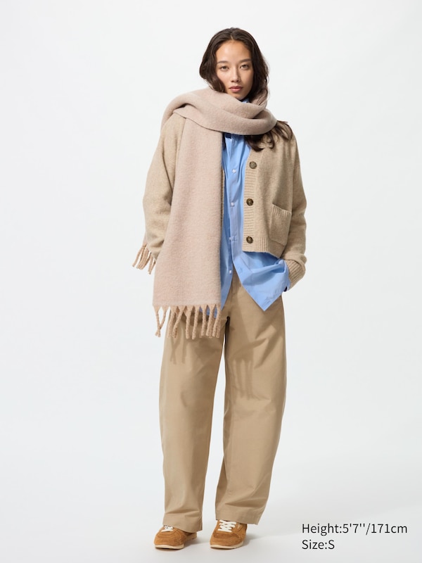 

Брюки из джерси с бочкообразными штанинами Uniqlo, 32 beige